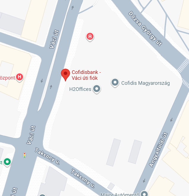 Google térképen a Váci úti fiók